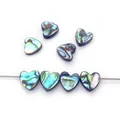 Natural iridescent abalone shell heart-shaped loose beads for handmade jewelry DIY - Horizontal Hole Heart