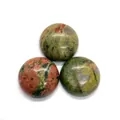 Three round polished unakite natural stones for DIY jewelry making accessories - 10mm (1 Piece) / Unakite