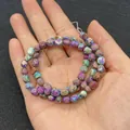 Imperial stone loose beads 5x7mm irregular purple and blue drum beads for jewelry DIY - Purple Series