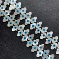 Hamsa hand shaped natural shell beads with evil eye pattern for DIY jewelry making - Horizontal Hole Mushroom Shape / 8X10mm