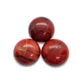 Polished natural red jasper cabochon with unique mineral patterns for jewelry making - 4mm / Rainbow Stone