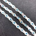 Natural white mother of pearl fish shaped evil eye beads for DIY jewelry making - Fish Shaped / 8x15mm