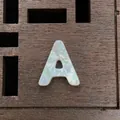 White mother of pearl alphabet bead letter A for DIY jewelry making and necklace crafts - Letter A