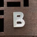 Natural white mother of pearl alphabet letter B bead for DIY jewelry necklace making - Letter B