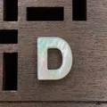 Natural white mother of pearl D-letter shell bead with iridescent luster for DIY jewelry - Letter D