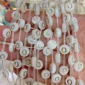 Round 8mm natural white shell beads with gold letter O engraving for DIY jewelry - 8mm / Letter O