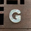 Natural white mother of pearl alphabet G bead for DIY jewelry making and necklace - Letter G