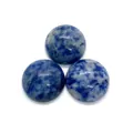 Polished natural blue sodalite cabochon round stones for DIY jewelry ring settings - 4mm / Blue Spot Stone