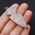 Colgante de punta de flecha en cristal blanco con borde metálico galvanizado - Estilo de punta de flecha grande / N.º 2 (Blanco)