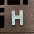 Natural white mother of pearl shell letter H loose bead for DIY jewelry making - Letter H