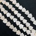 Natural white mother of pearl shell beads in five-petal flower shape for jewelry making - Plum Flower / 8mm