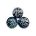 Polished snowflake obsidian round cabochon stones for DIY jewelry making - 4mm / Snowflake Obsidian
