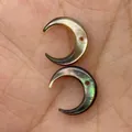 Natürliche goldene und dunkelgraue Muschelanhänger in Halbmondform mit Perlglanz-Effekt - 10mm / Schwarzer Stil (Stil 6)