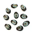 Perline in conchiglia naturale con motivo malocchio per braccialetti fai-da-te - Stile 21 (Malocchio Blu Chiaro) / Set da 20 Pezzi