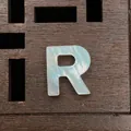 Natural white mother of pearl letter R bead for DIY necklace and jewelry making - Letter R
