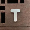 Natural white mother-of-pearl alphabet charm letter T bead for DIY jewelry making - Letter T