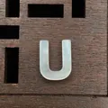 Natural white shell alphabet bead letter U for DIY jewelry making and necklace crafts - Letter U