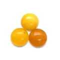 Three yellow natural agate cabochons with high polish finish for DIY jewelry rings - 4mm / Topaz