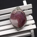 Irregular purple agate gemstone ring with handmade silver wire wrapping detail - Purple