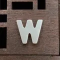 White shell letter W bead with mother of pearl luster for DIY jewelry making - Letter W