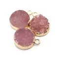 Pendentif quartz druzy rose avec bord doré pour la création de bijoux DIY - Rose (8#)