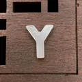 Natural white mother of pearl alphabet bead in letter Y shape for DIY jewelry making - Letter Y