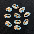 Conchiglie naturali dipinte a mano con stelle marine blu per gioielli fai da te - Stile 18 (Stella Marina Blu) / Set da 20 Pezzi
