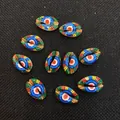 Perline a conchiglia arcobaleno con malocchio per bracciali fatti a mano e fai-da-te - Stile 20 (Malocchio a Righe Multicolore) / Set da 20 Pezzi