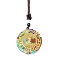 Close-up of Tree of Life energy pendant with colorful natural stones and rune symbols - Tree of Life Rune Style (3-12)