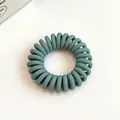 Élastique à cheveux spirale bleu-gris mat en plastique durable au style minimaliste - Bleu lac