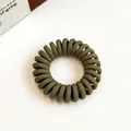 Élastique à cheveux spirale vert olive foncé haute élasticité pour queue-de-cheval - Vert Militaire