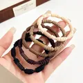Five-piece high elastic braided hair ties set in earthy coffee colors for women - Mixed Colors Set