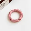 Durable matte pink spiral hair tie made of resin with high elasticity for ponytails - Pink