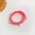 Élastique à cheveux rose avec perles artificielles pour queues de cheval et chignons - Bleu marine