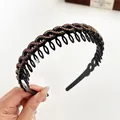 Serre-tête noir antidérapant avec motif vagues en strass roses et picots - Violet
