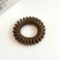 Élastique à cheveux spirale marron mat avec haute élasticité pour queue de cheval - Marron