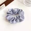 Chouchou en soie lavande élégant avec strass étincelants et haute élasticité pour femmes - Rose bonbon