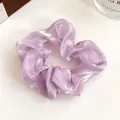 Chouchou perle lavande élégant en tissu organza scintillant pour queue de cheval - Violet