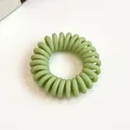Élastique à cheveux spirale vert mat en forme de cordon téléphonique haute élasticité - Vert clair