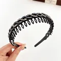 Serre-tête ondulé en strass avec dents antidérapantes en couleur aurore et plastique noir - AB Bleu