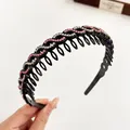 Serre-tête antidérapant avec strass roses et blancs brillants à motif de vague - AB Rose