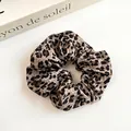 Coletero vintage con estampado de leopardo y alta elasticidad para peinados elegantes - Café Claro