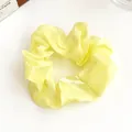 Chouchou français jaune citron nacré avec haute élasticité et texture satinée douce - Jaune Vif