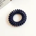 Petit chouchou spirale mat violet foncé, élastique durable en cordon de téléphone sans trace - Bleu marine