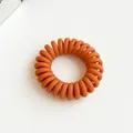 Élastique à cheveux spirale orange mat avec design cordon de téléphone flexible - Orange