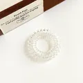 Elastico per capelli a spirale trasparente ad alta elasticità per coda di cavallo - Bianco Trasparente