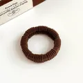 Durable dark coffee brown high elasticity hair tie with ribbed towel texture - Brown