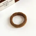 Durable dark coffee brown thick hair tie with ribbed elastic texture for ponytails - Light Coffee