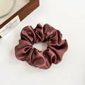 Elastico per capelli in raso marrone cioccolato ad alta elasticità per codine - rosso-marrone