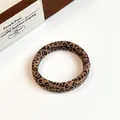 Elastic brown leopard print scrunchie in soft velvet fabric for ponytail styling - Small Leopard Print